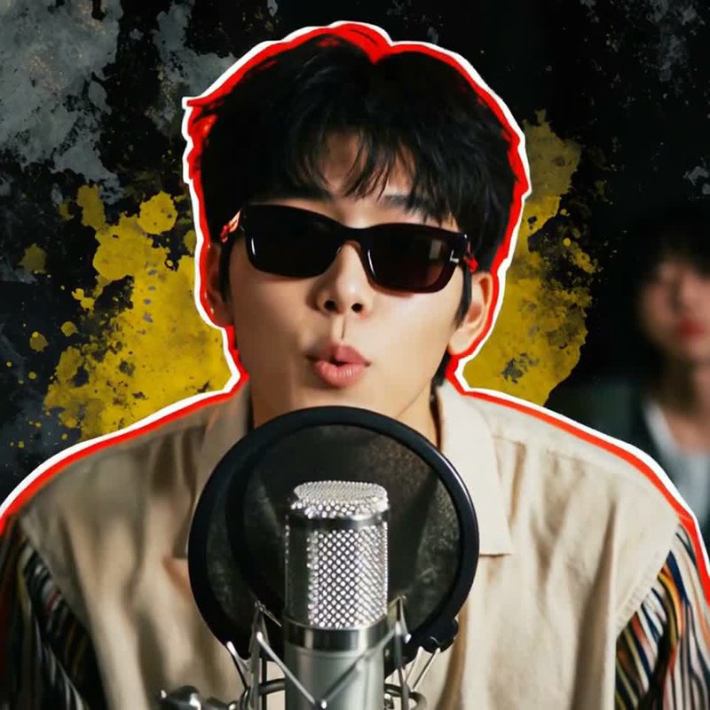Example-gallery clip: a still lip-synced to supplied audio