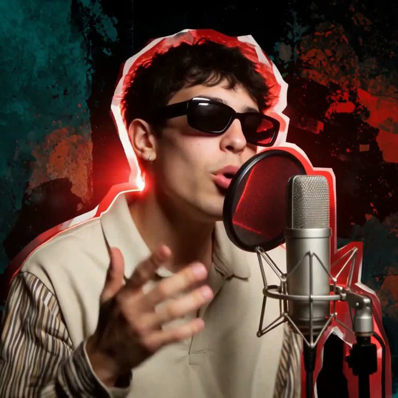 Example-gallery clip: a still lip-synced to supplied audio